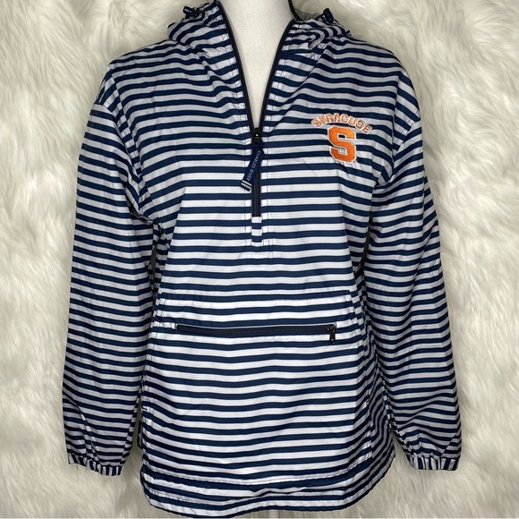 Syracuse 3/4 Zip Hooded Windbreaker Track Jacket Size Small - Picture 3 of 15